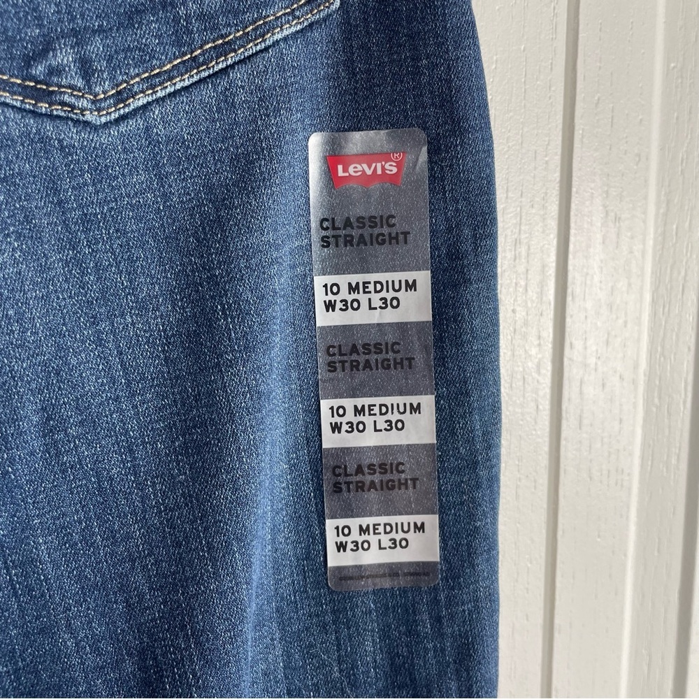 Levi's Classic Straight Jeans Women’s 10 Blue (W30 L30) Mid Rise Hypersoft Denim - Picture 8 of 14